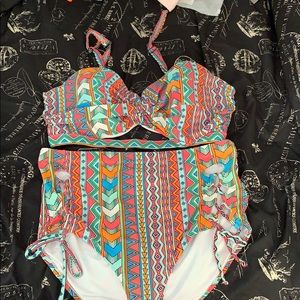 Forever 21+ Multi-Colored Bikini